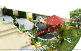 Thiết kế Hồ cá Koi, Cảnh quan sân vườn - Vincom Long Biên, Hà Nội
