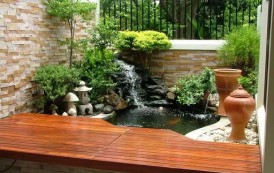 Thiết kế tiểu cảnh sân vườn hồ koi ấn tượng