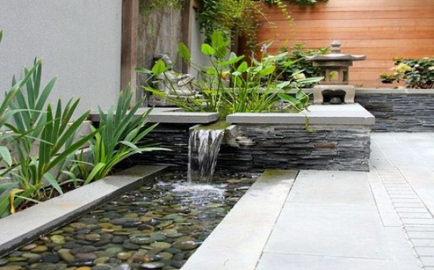 Thiết kế đài phun nước nghệ thuật dạng máng nước