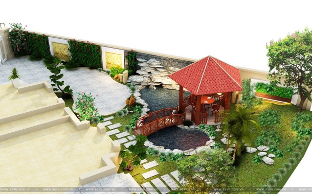 Thiết kế Hồ cá Koi, Cảnh quan sân vườn - Vincom Long Biên, Hà Nội