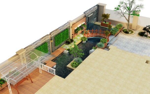 Thiết kế cảnh quan sân vườn biệt thự - Anh Cử, Hà Đông